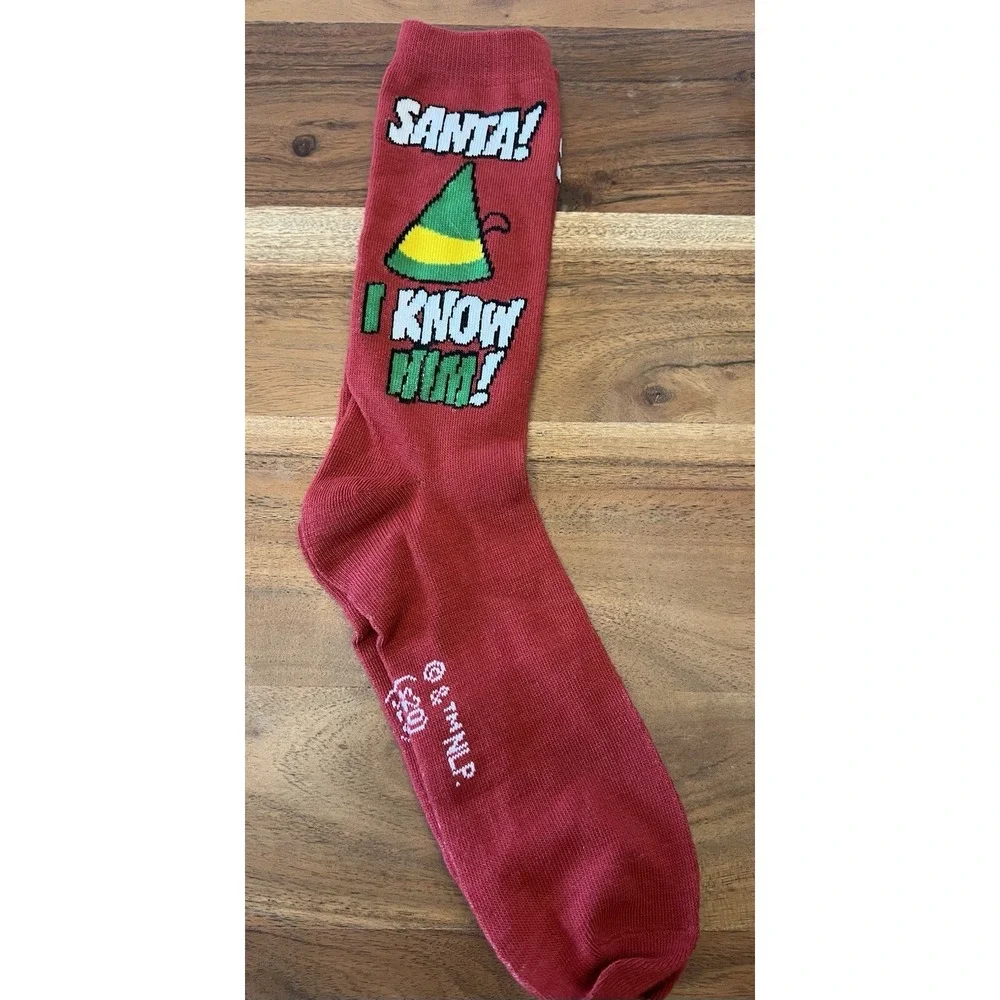 9 Pairs Of ELF Movie Christmas Themed Socks Long And Short Size 7-12 Lot